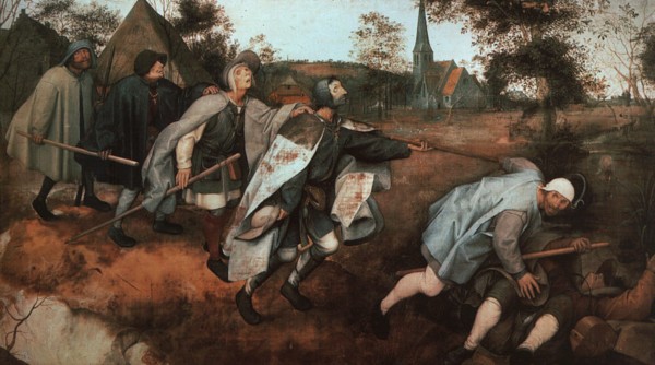 Peter Bruegel l'Ancien. L'aveugle conduisant l'aveugle.
