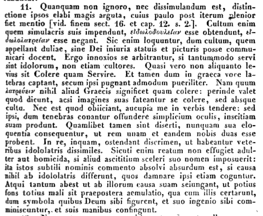 Calvin, Institutio christianae religionis, 1.11.11