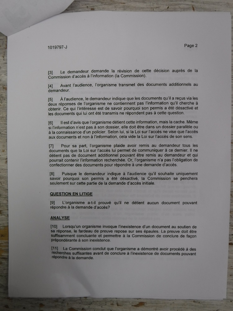 Dcision de la CAI; page 2.