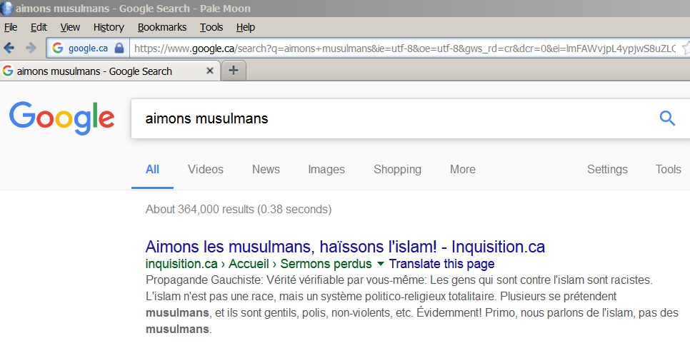 Aimons musulmans dans Google, 2017-dc-24.