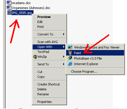 Ouvrez le fichier avec Microsoft Paint