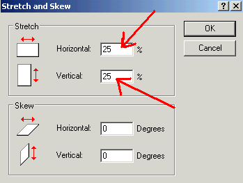 Stretch vertically and horizontally