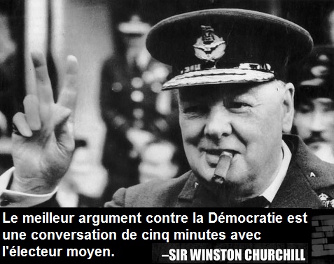 Le meilleur argument contre la Dmocratie est une conversation de cinq minutes avec l'electeur moyen.