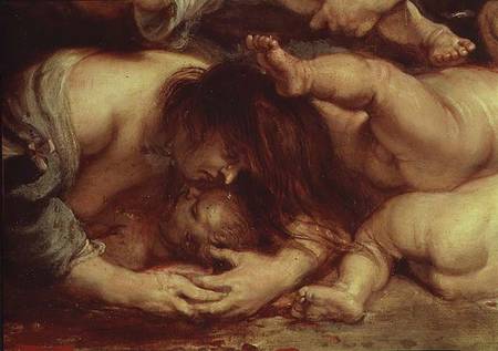 Peter Paul Rubens. Massacre des innocents, dtail d'une mre et de son enfant.