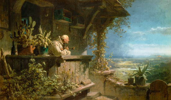 Carl Spitzweg. Suspicious smoke.