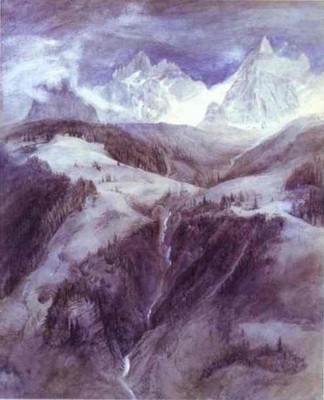 John Ruskin. Cascade de la Folie, Chamonix.