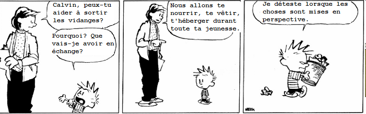 Calvin and Hobbes. Remettre les choses en perspective.