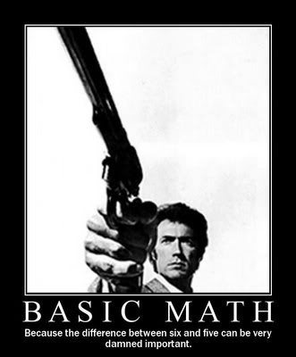 Basic Math: Because the difference between six and five can be very damned important.