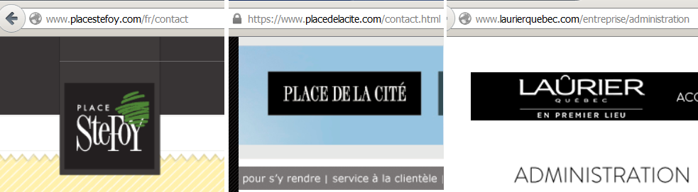 Quelques centres d'achats dans Louis-Hbert.