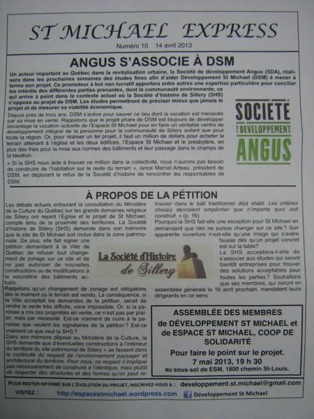 Premire circulaire: le St-Michael Express no. 10.