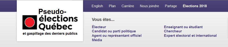 lections Qubec. Logo dnatur suite  leurs menaces de poursuites.