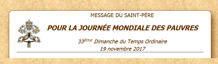 Journe mondiale des pauvres.