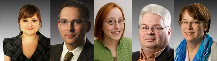 Les cinq candidats du NPD dans la ville de Qubec
