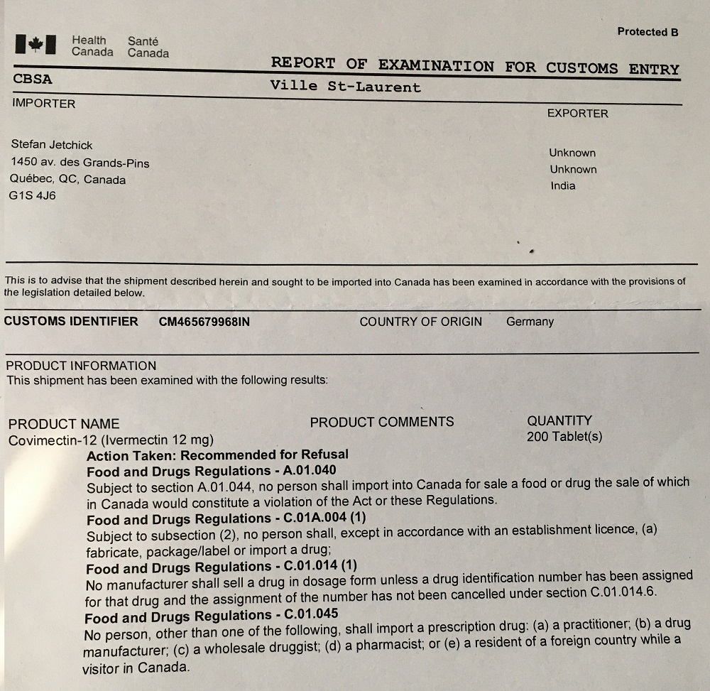 Customs report.