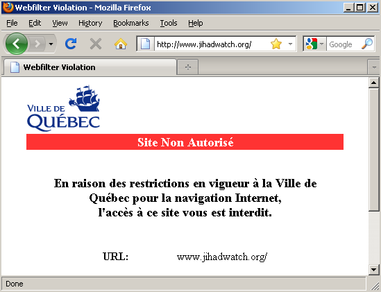Clich d'cran: La Ville de Qubec n'aime pas la libert d'expression!