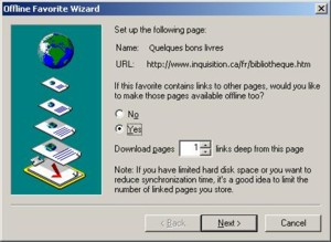 Fig. Offline Favorites Wizard