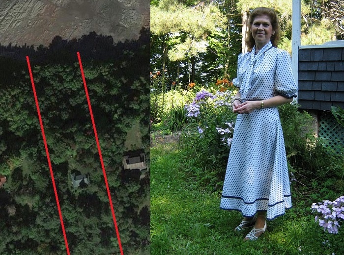 Marie-Claude next to my Mom's cottage.
